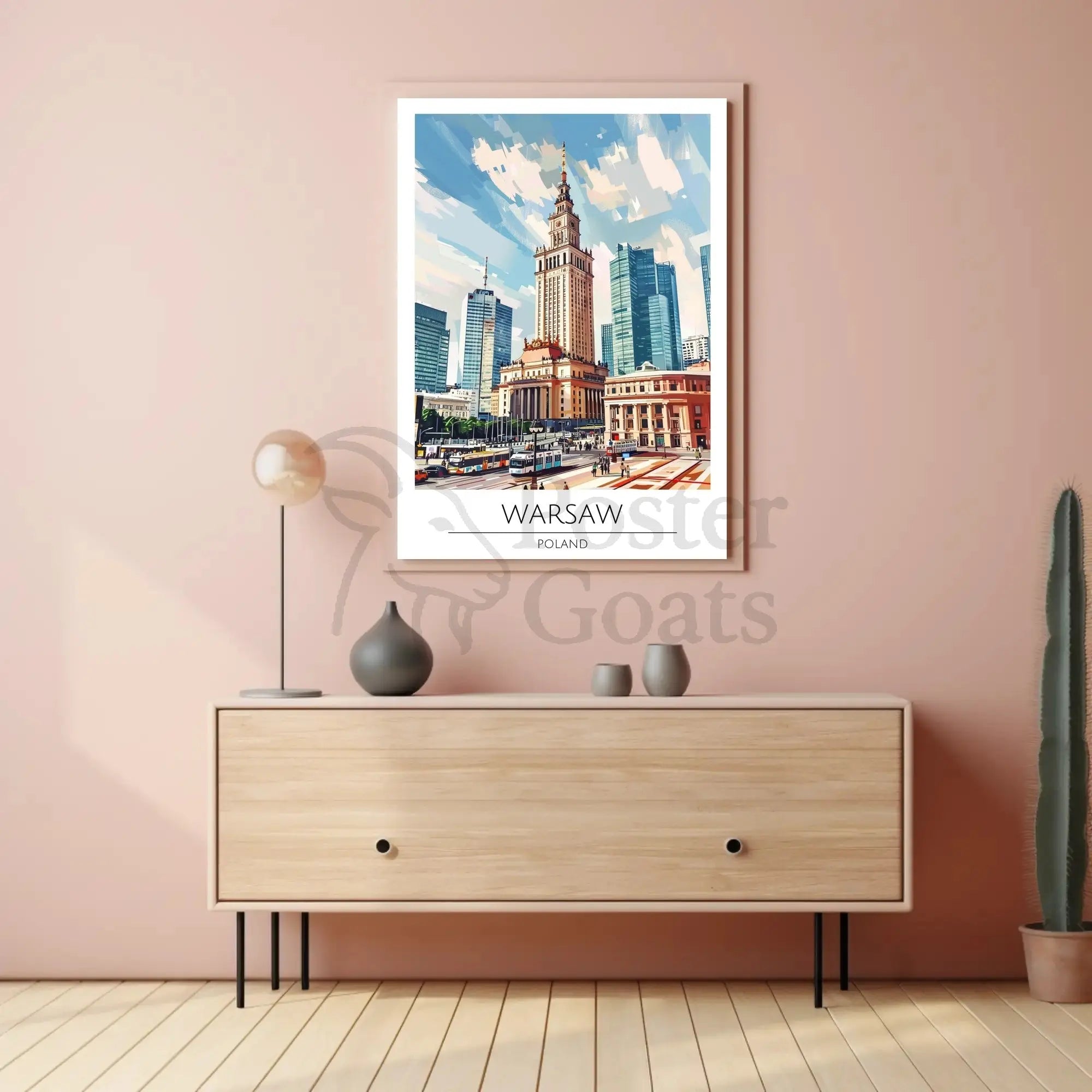 Warsaw Urban Life Cityscape Illustration Travel Poster PosterGoat