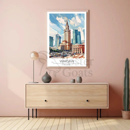 Warsaw Urban Life Cityscape Illustration Travel Poster PosterGoat