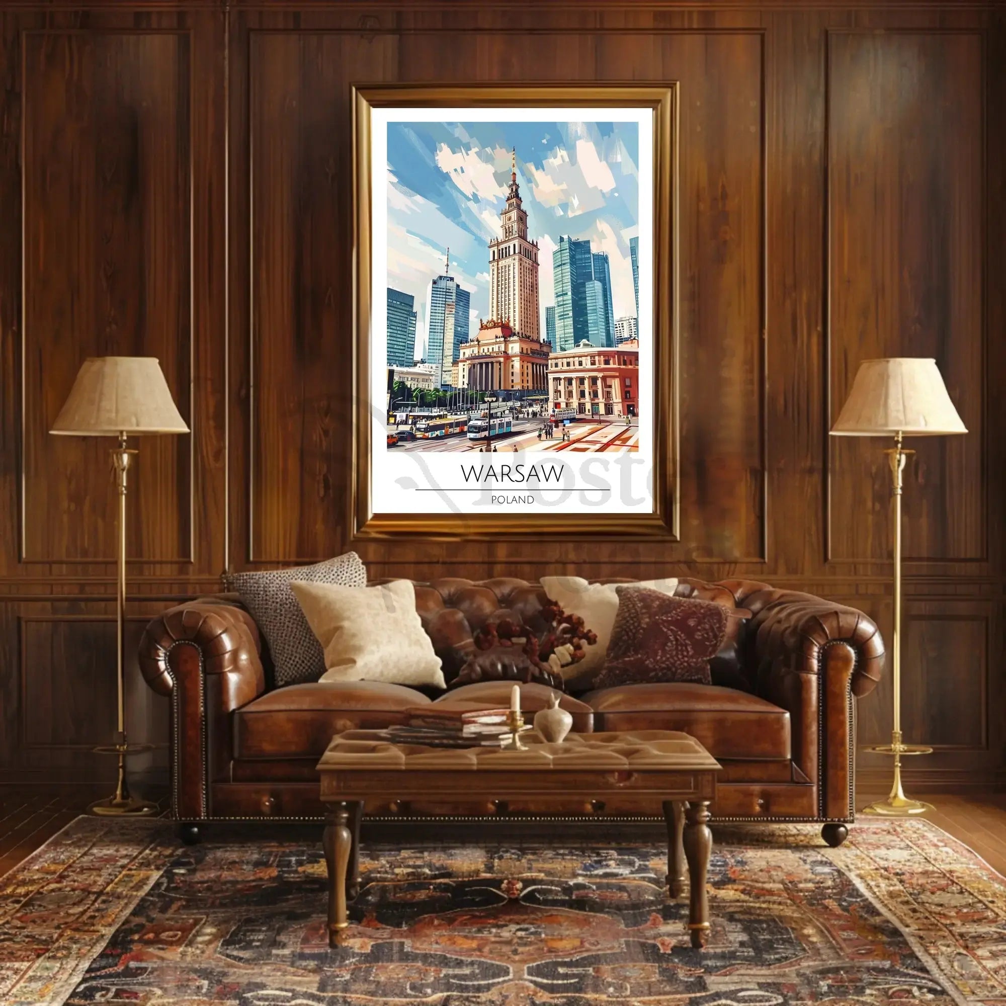 Warsaw Urban Life Cityscape Illustration Travel Poster PosterGoat