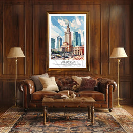 Warsaw Urban Life Cityscape Illustration Travel Poster PosterGoat