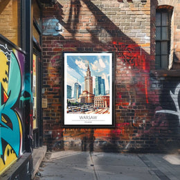 Warsaw Urban Life Cityscape Illustration Travel Poster PosterGoat