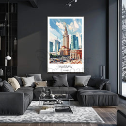 Warsaw Urban Life Cityscape Illustration Travel Poster PosterGoat
