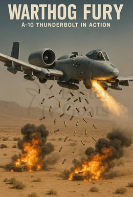 Warthog Fury A-10 Thunderbolt Military Combat Poster PosterGoat