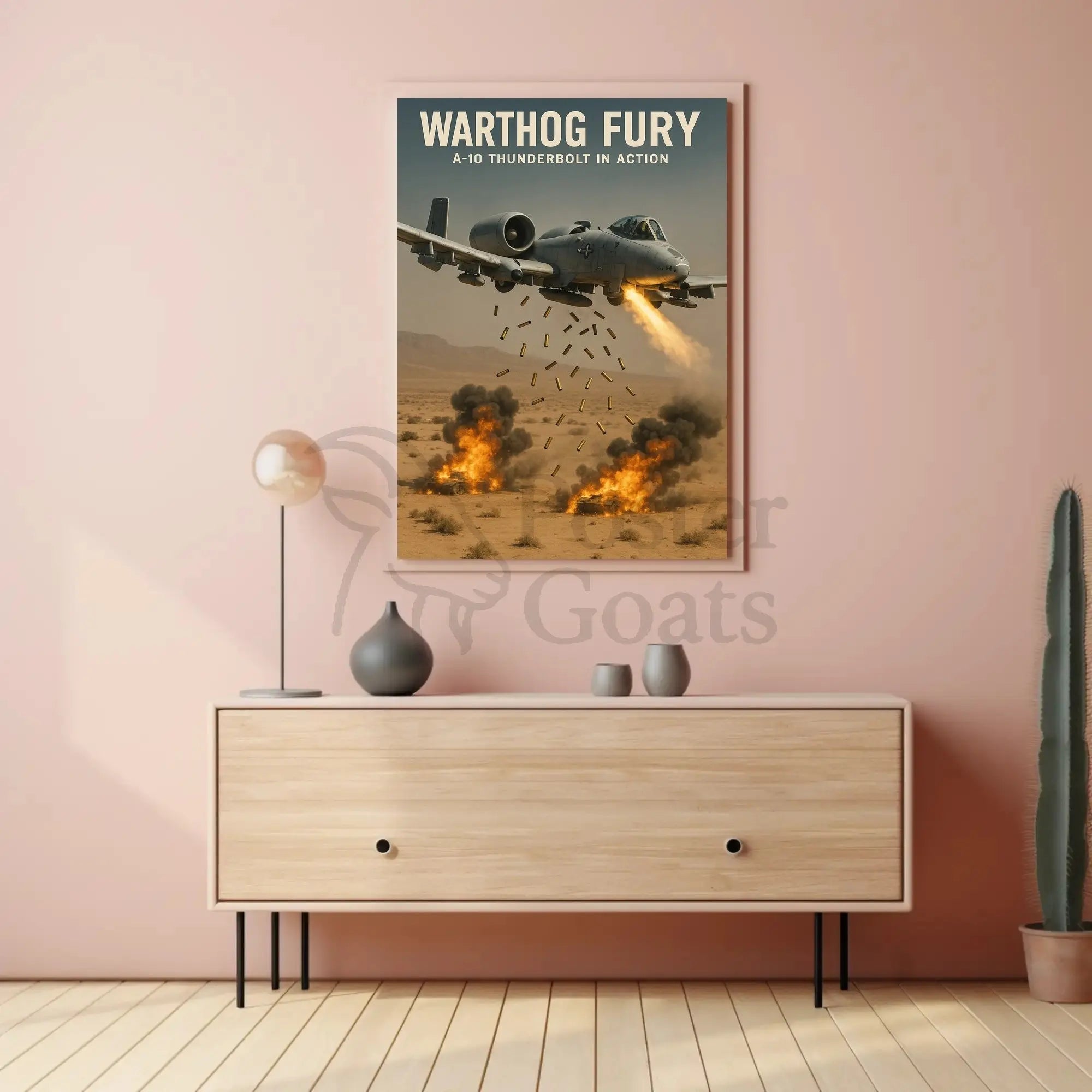 Warthog Fury A-10 Thunderbolt Military Combat Poster PosterGoat