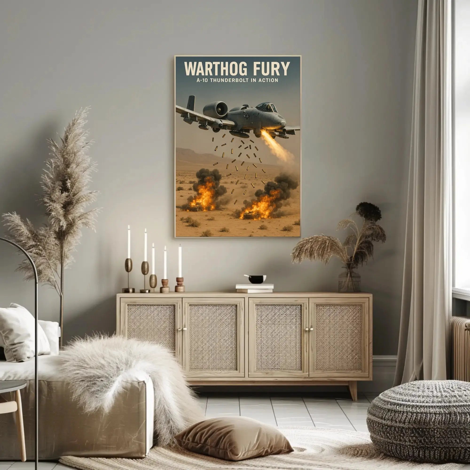 Warthog Fury A-10 Thunderbolt Military Combat Poster PosterGoat
