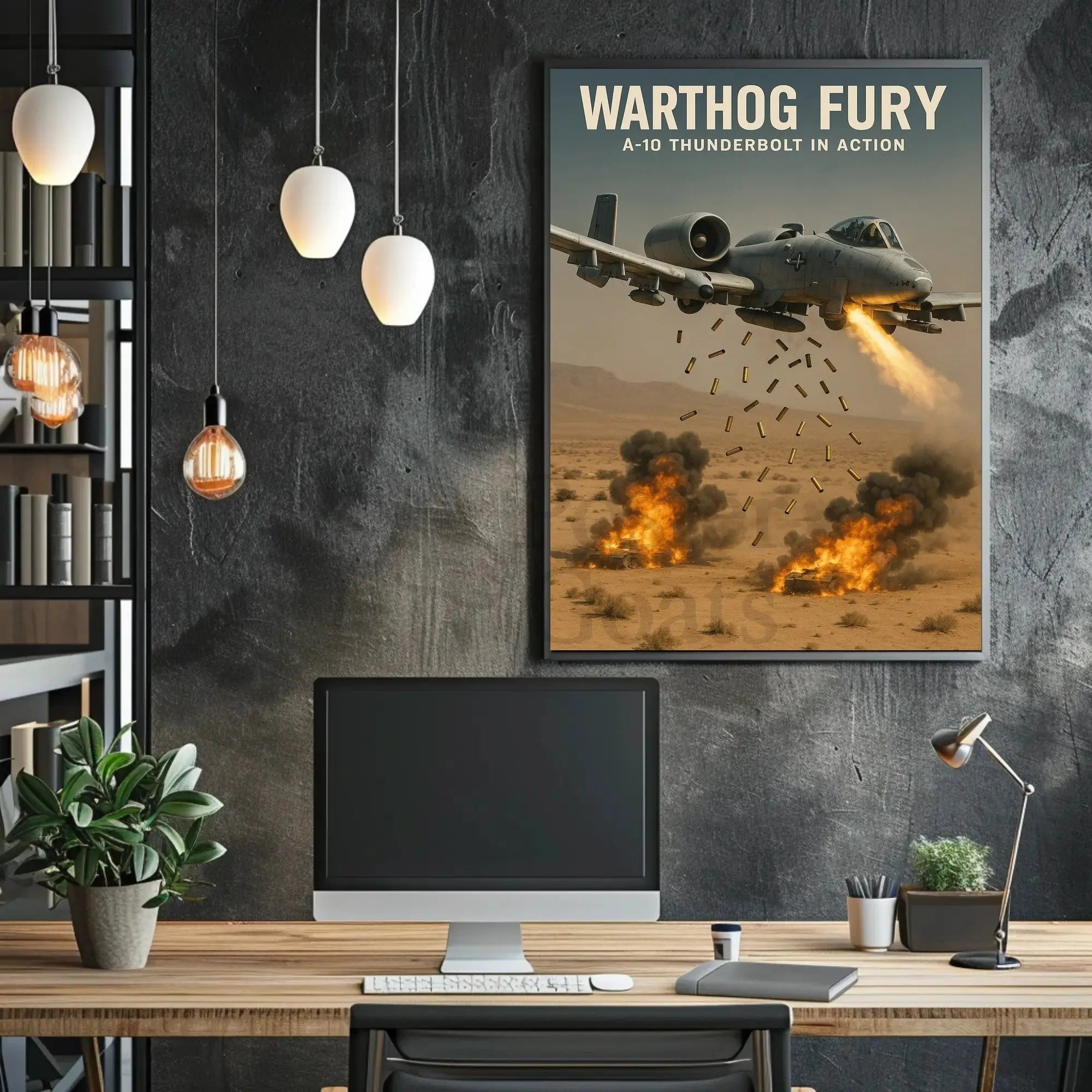 Warthog Fury A-10 Thunderbolt Military Combat Poster PosterGoat