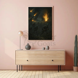 Wartime Chaos Explosions Realistic Historical or Presidential Poster PosterGoat