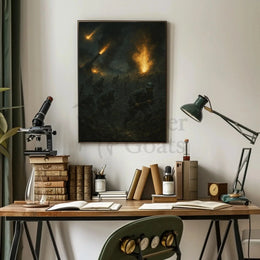 Wartime Chaos Explosions Realistic Historical or Presidential Poster PosterGoat