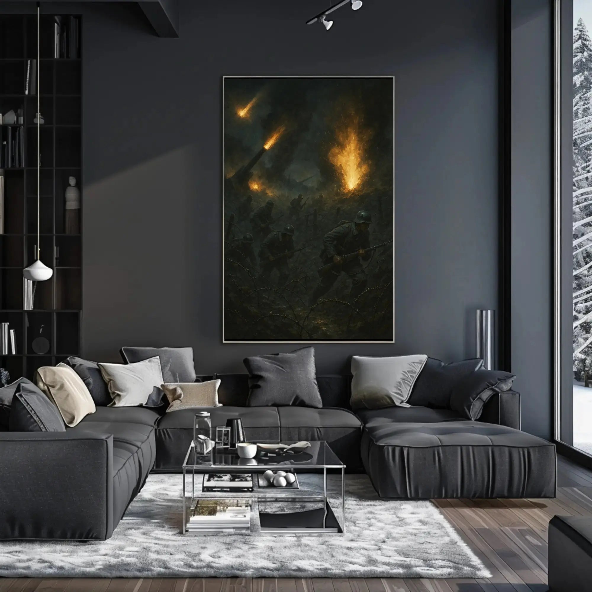 Wartime Chaos Explosions Realistic Historical or Presidential Poster PosterGoat