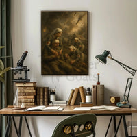 Wartime Compassion in Chaos: WWII Poster PosterGoat