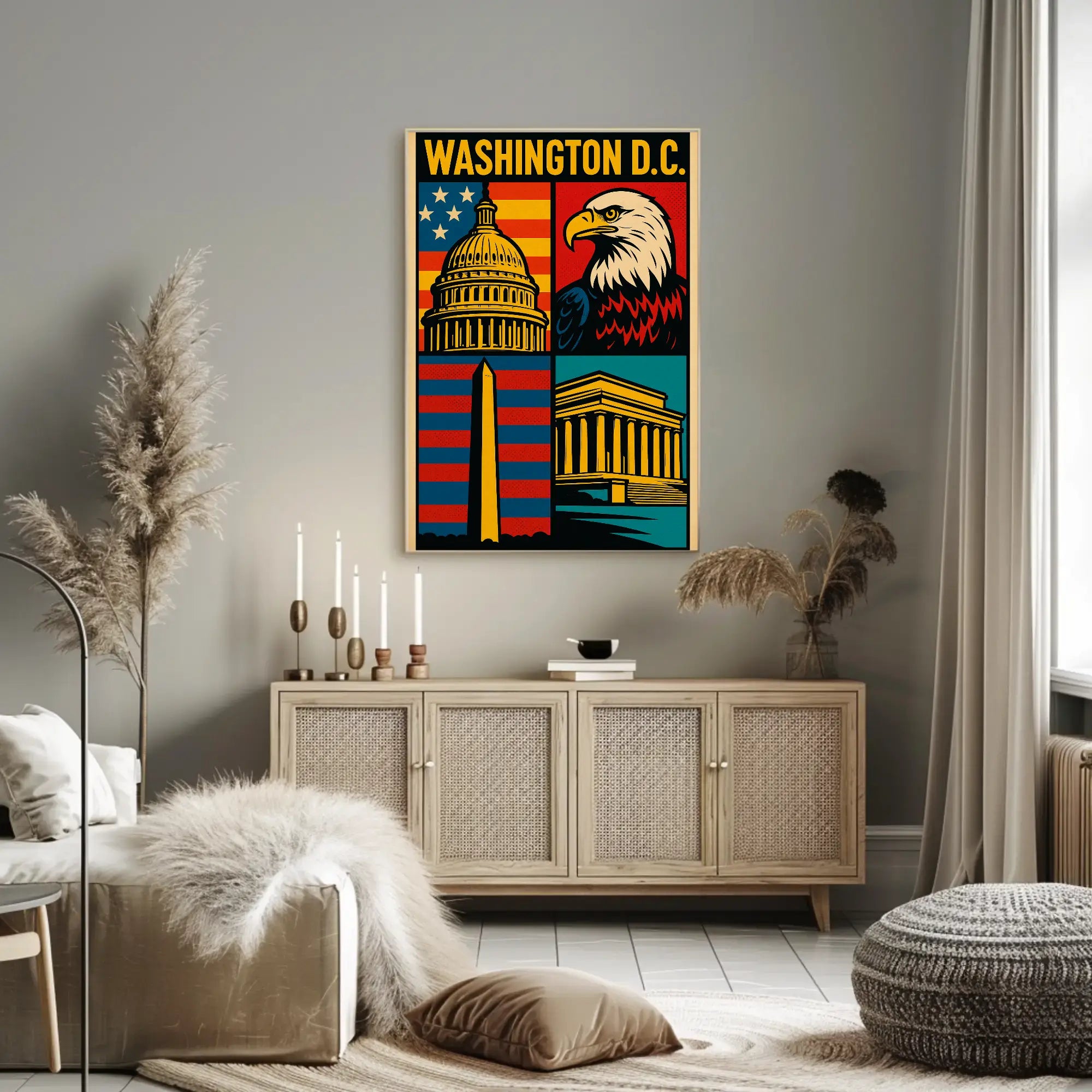 Washington D.C. Icons Pop-Art Heritage Poster PosterGoat
