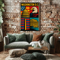 Washington D.C. Icons Pop-Art Heritage Poster PosterGoat