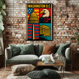 Washington D.C. Icons Pop-Art Heritage Poster PosterGoat