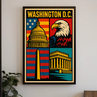 Washington D.C. Icons Pop-Art Heritage Poster PosterGoat