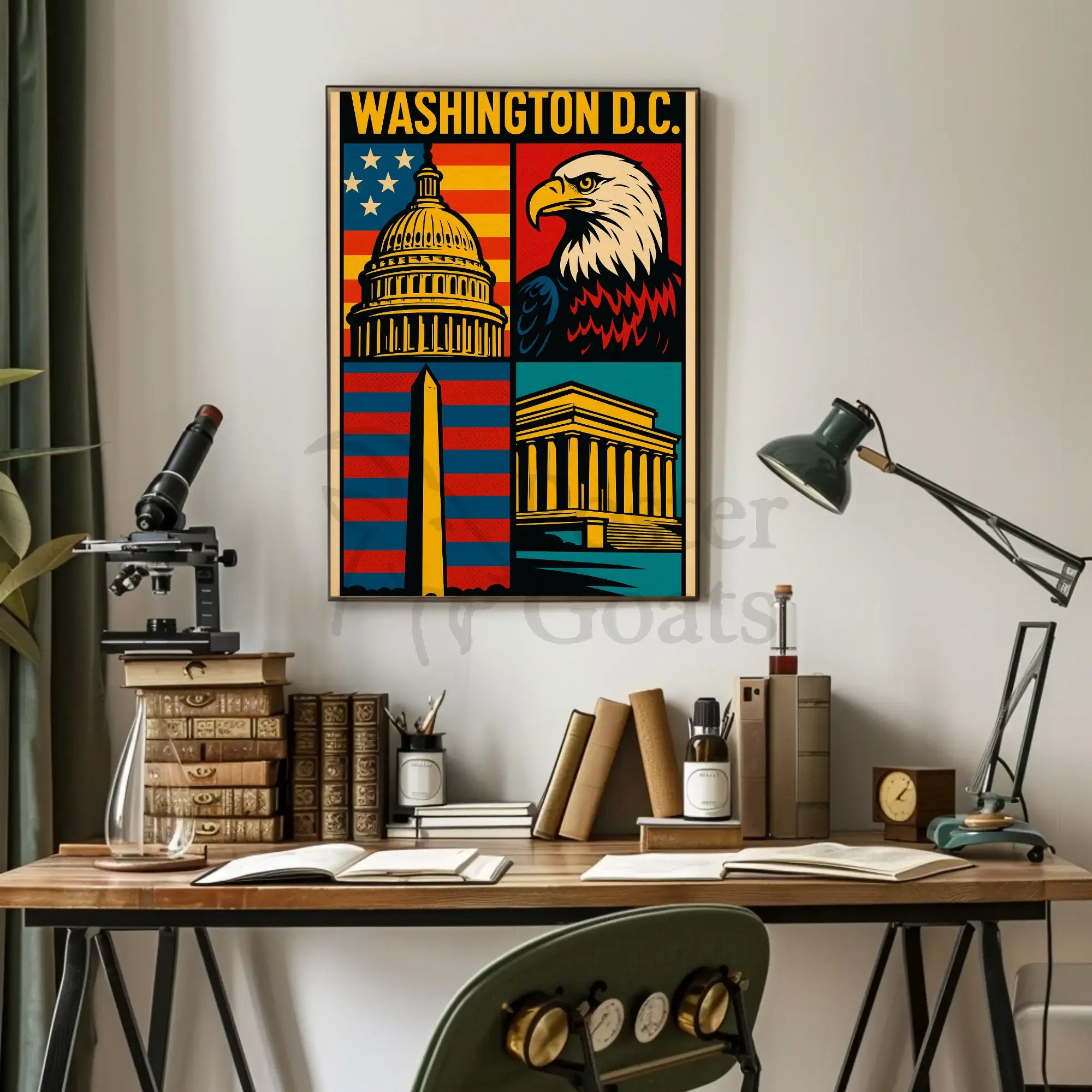 Washington D.C. Icons Pop-Art Heritage Poster PosterGoat