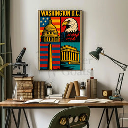 Washington D.C. Icons Pop-Art Heritage Poster PosterGoat