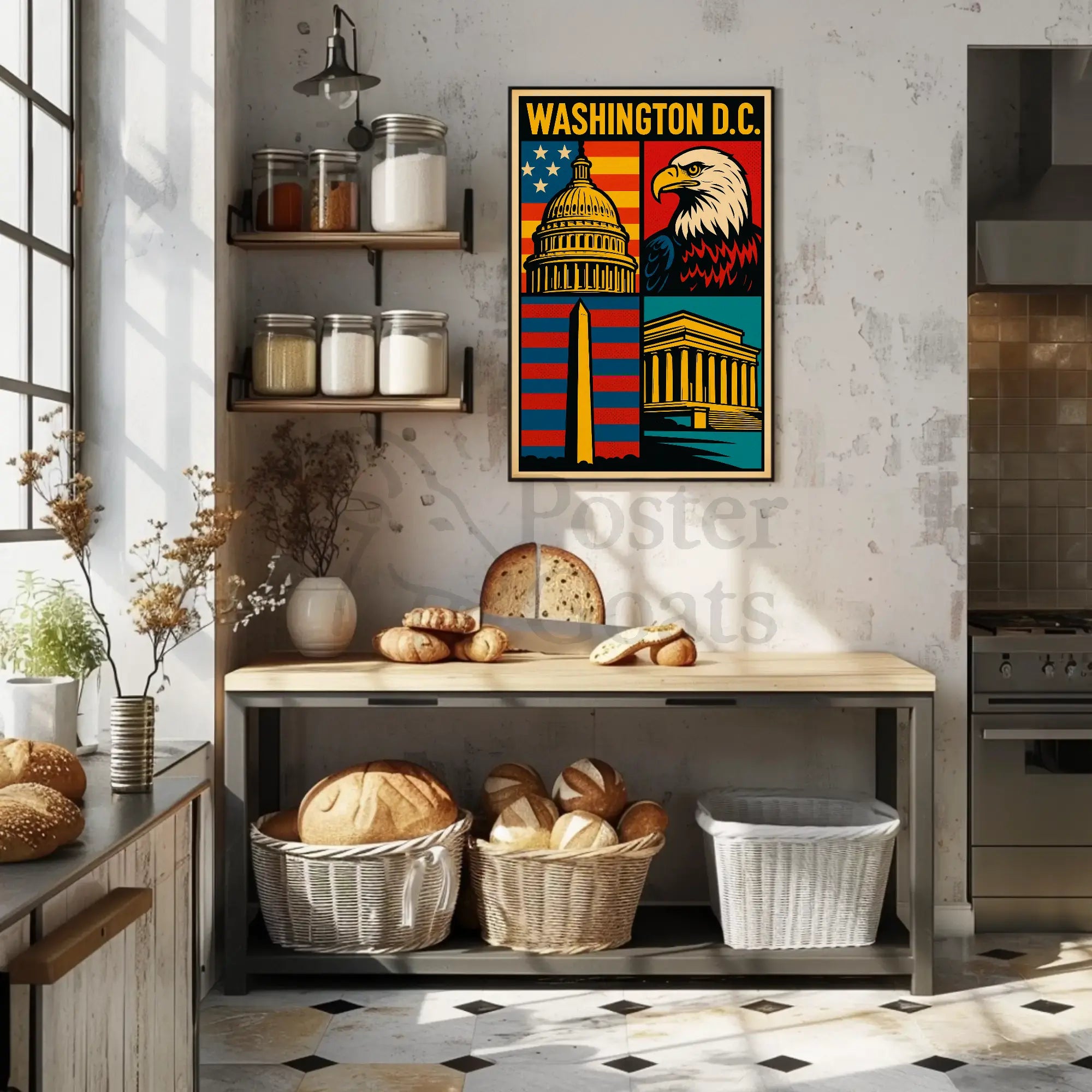 Washington D.C. Icons Pop-Art Heritage Poster PosterGoat