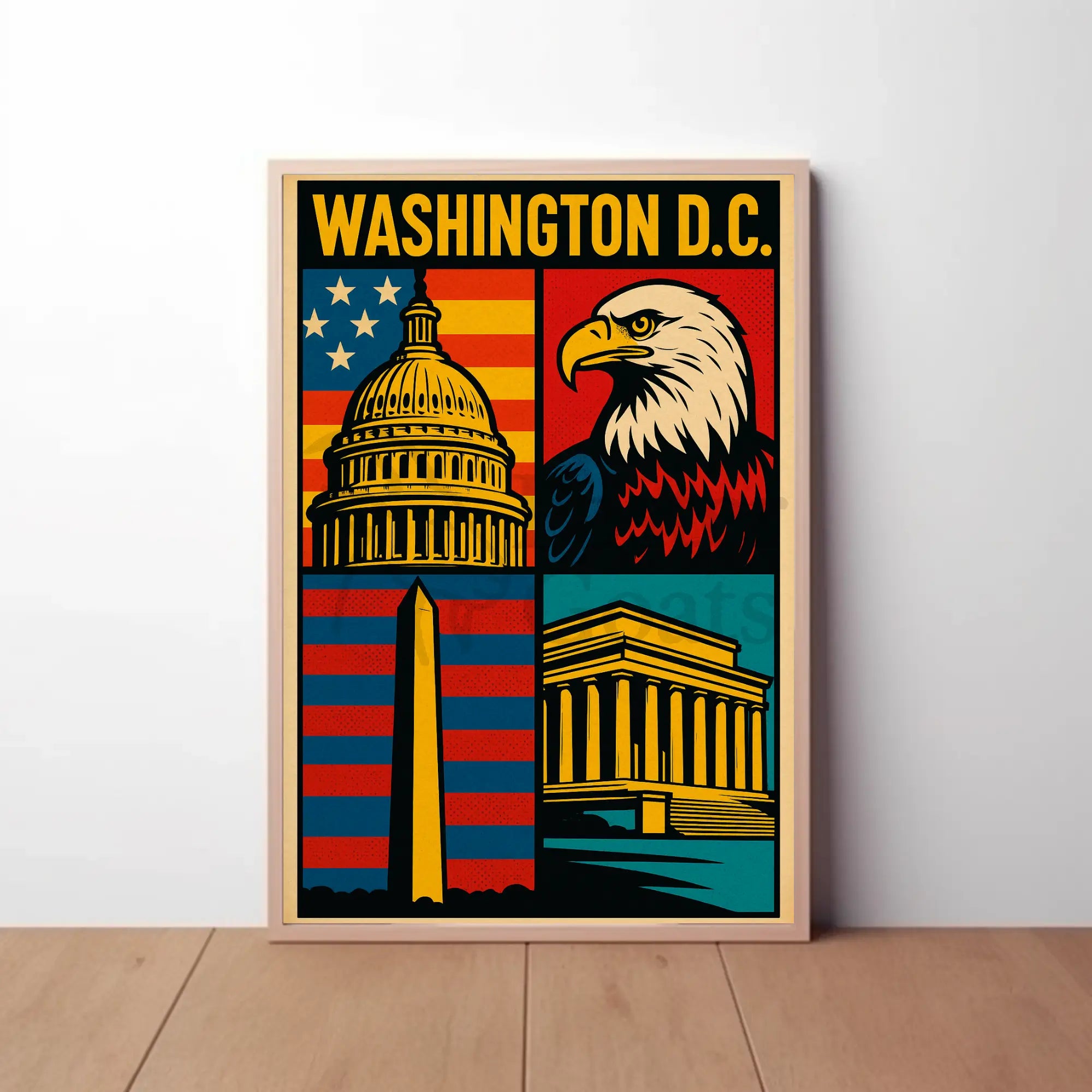 Washington D.C. Icons Pop-Art Heritage Poster PosterGoat
