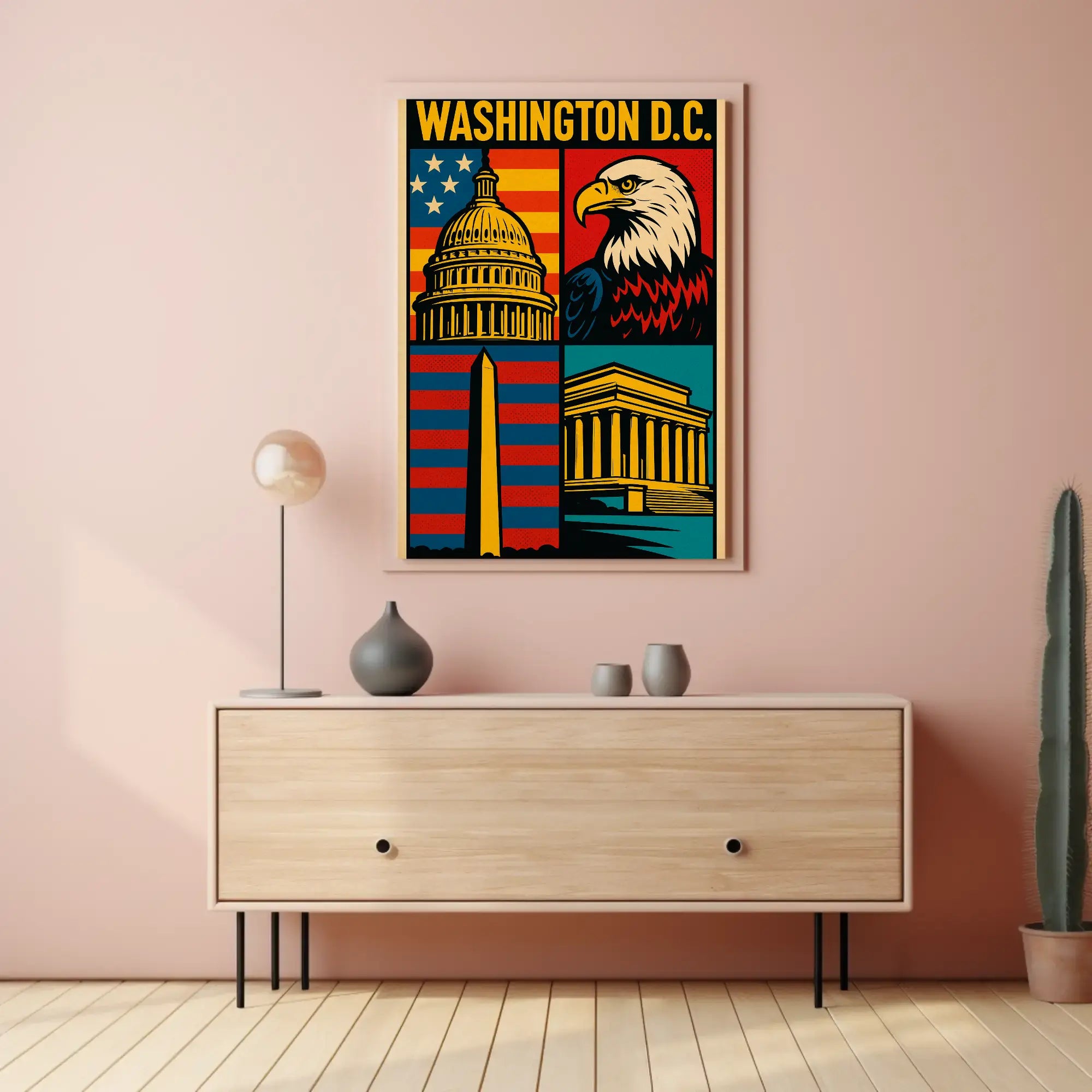 Washington D.C. Icons Pop-Art Heritage Poster PosterGoat