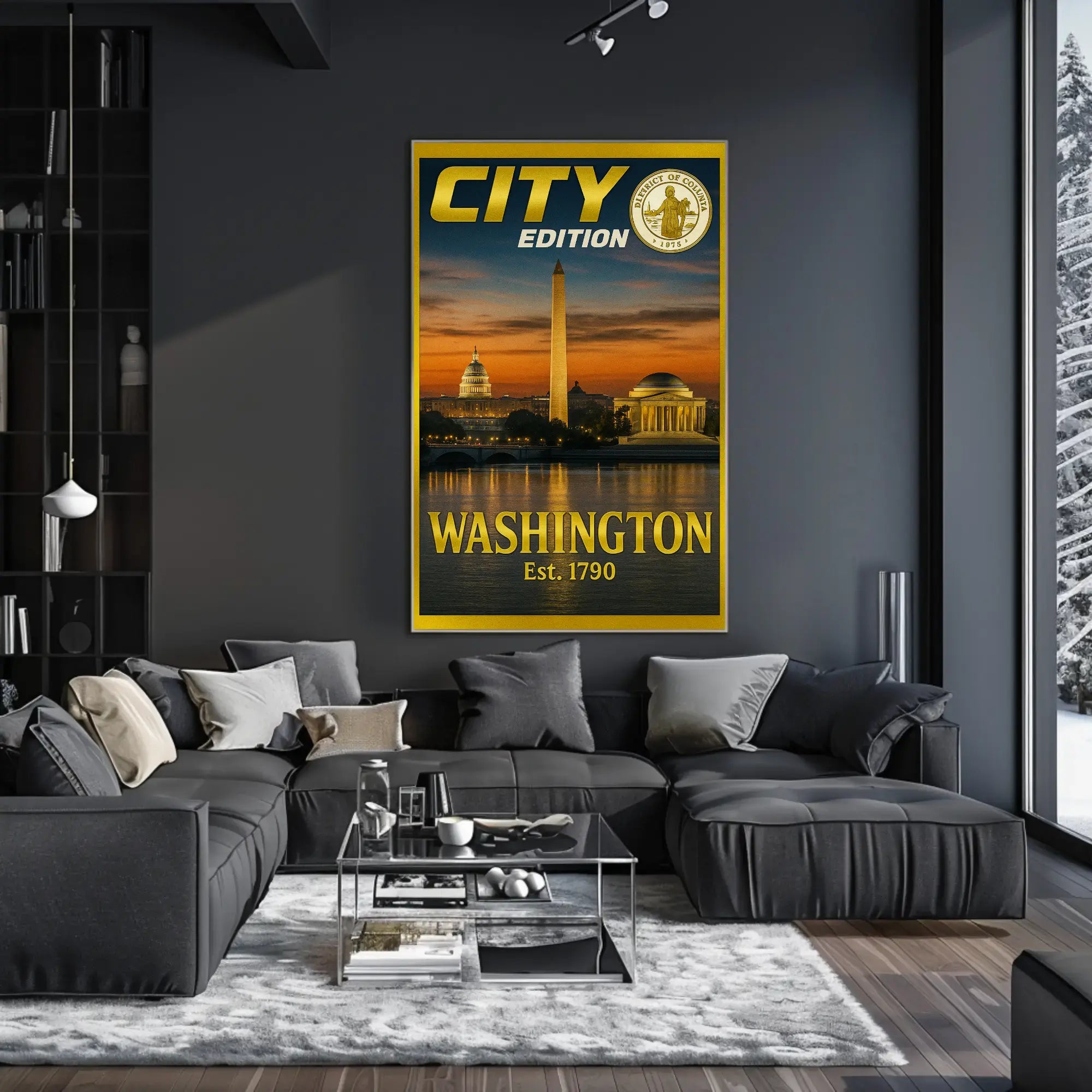 Washington D.C. Landmarks Nostalgic Travel Poster PosterGoat
