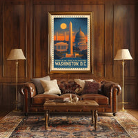 Washington D.C. Landmarks Vintage Travel Poster PosterGoat