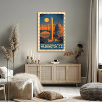 Washington D.C. Landmarks Vintage Travel Poster PosterGoat