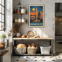 Washington D.C. Landmarks Vintage Travel Poster PosterGoat