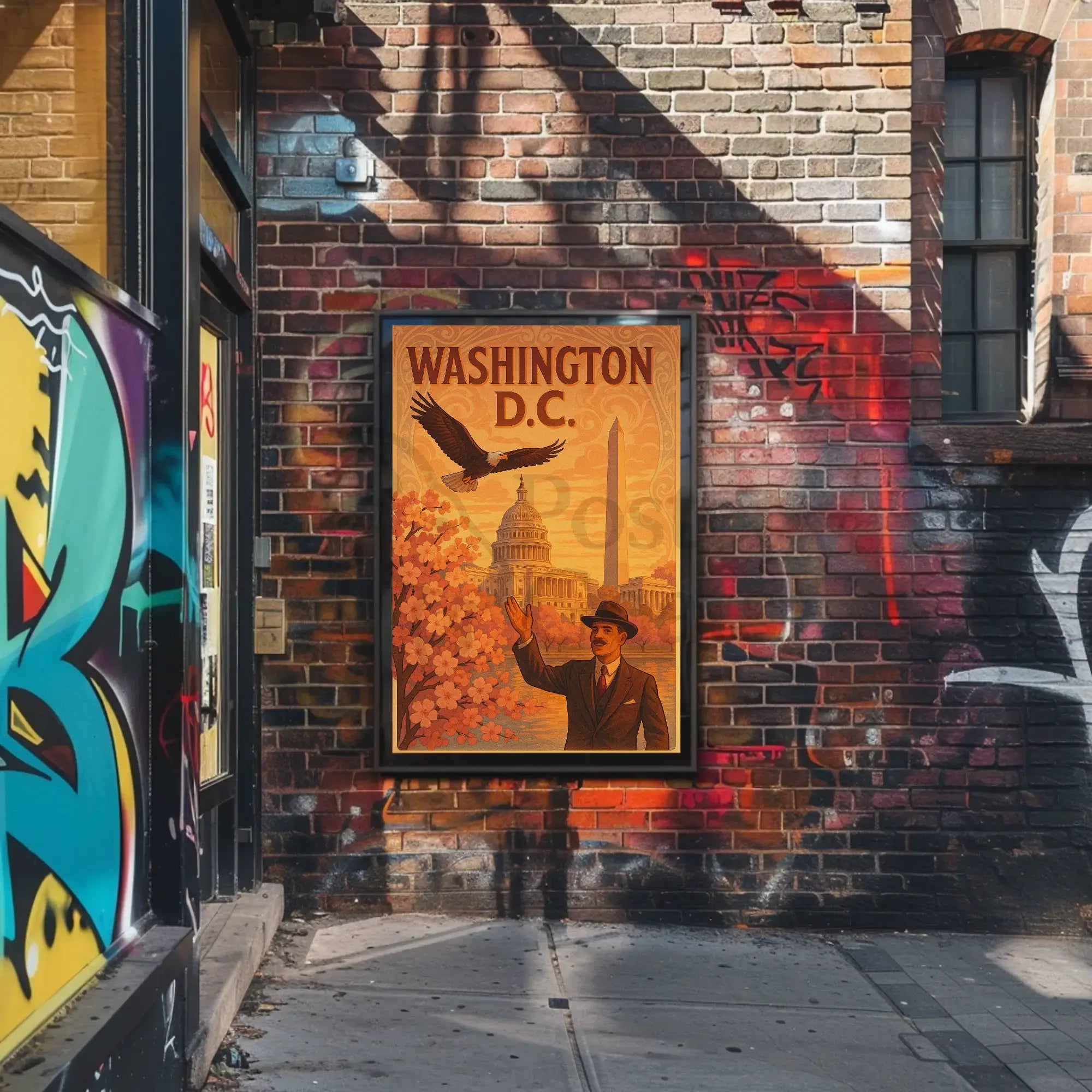 Washington D.C. Patriotic Vintage Travel Poster PosterGoat