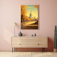 Washington D.C. Scenic Illustration: Travel Poster PosterGoat