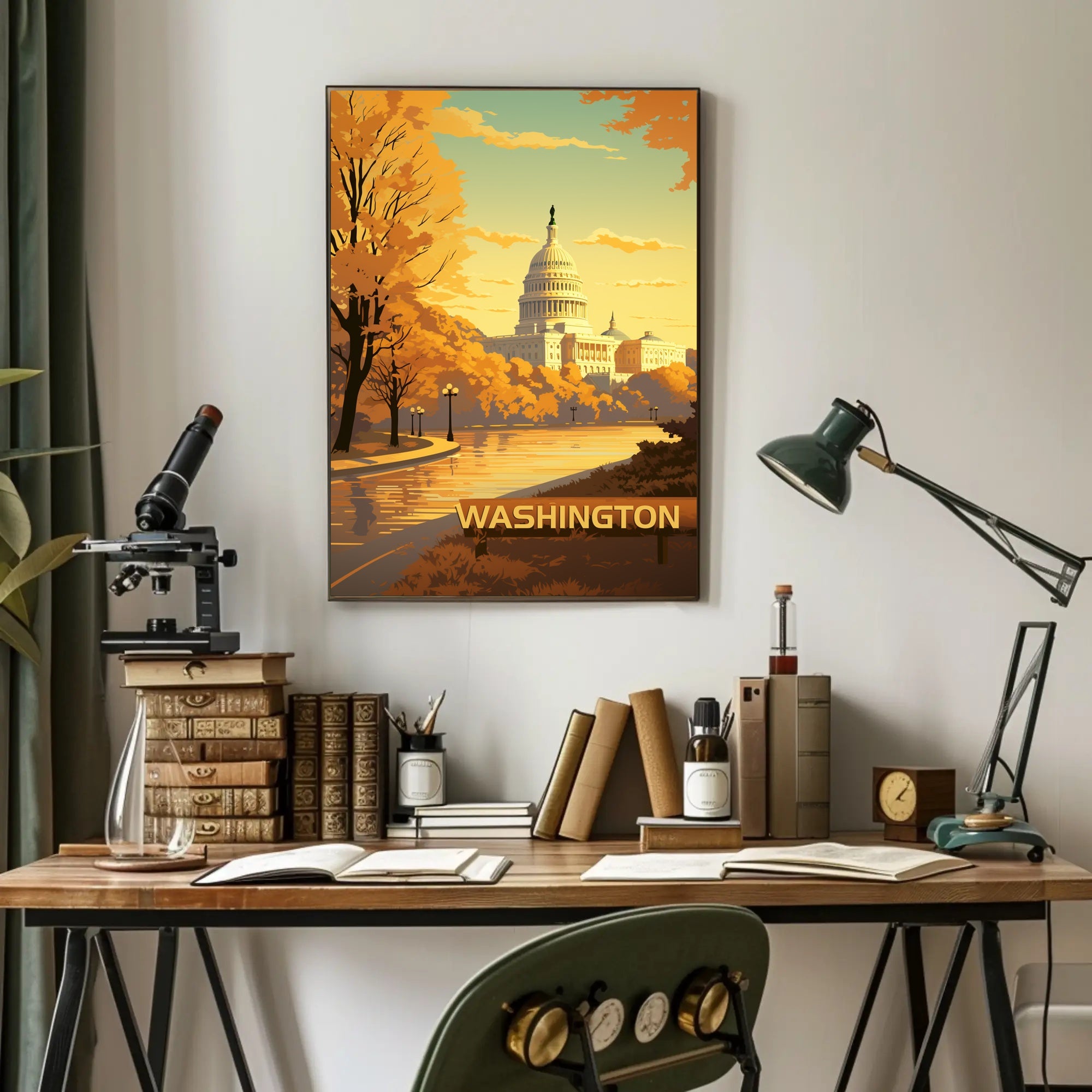 Washington D.C. Scenic Illustration: Travel Poster PosterGoat