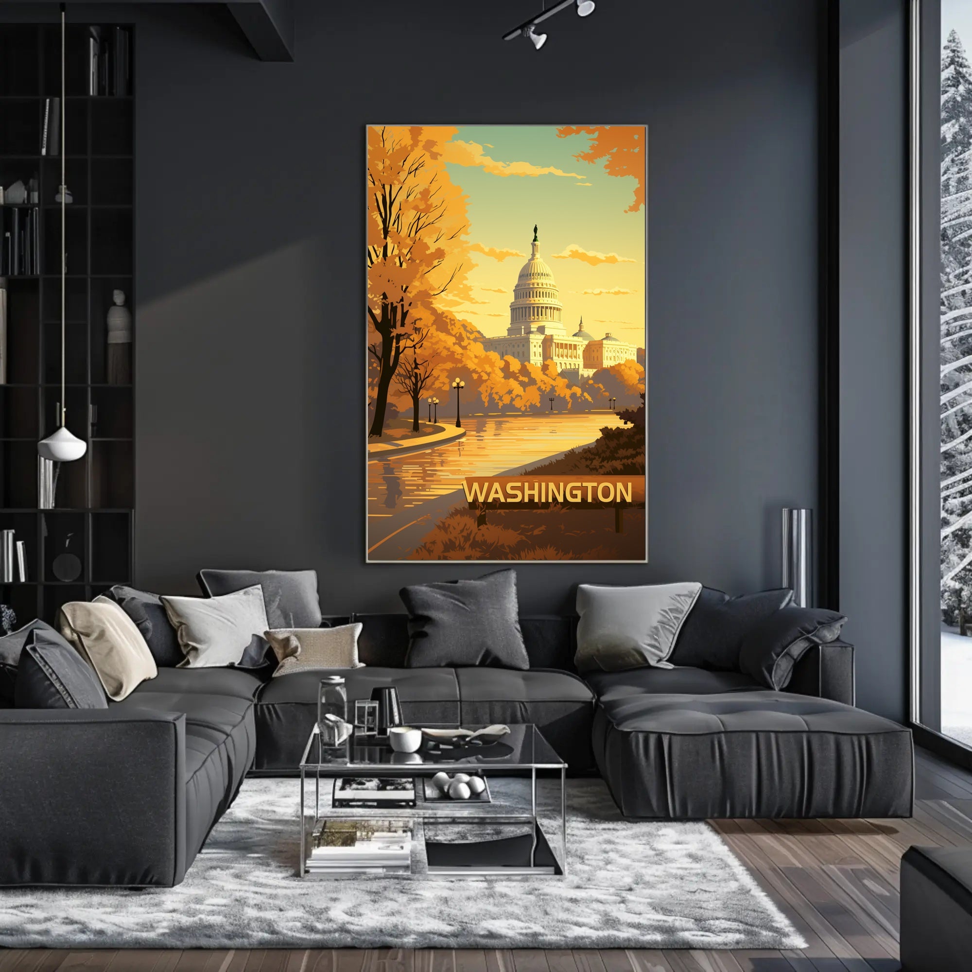 Washington D.C. Scenic Illustration: Travel Poster PosterGoat