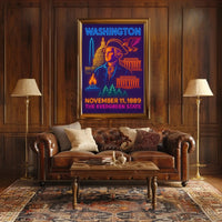 Washington Neon Art Historical Presidential Poster PosterGoat