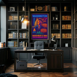 Washington Neon Art Historical Presidential Poster PosterGoat