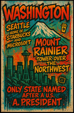 Washington State Highlights Poster PosterGoat