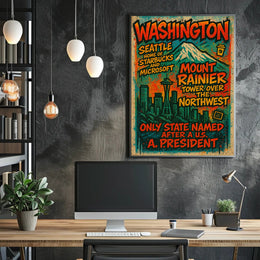 Washington State Highlights Poster PosterGoat