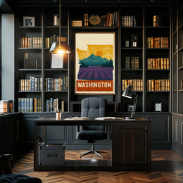 Washington State Scenic Landscape Travel Poster PosterGoat