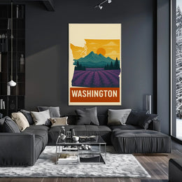 Washington State Scenic Landscape Travel Poster PosterGoat