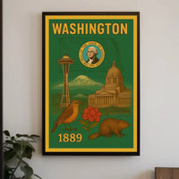 Washington State Vintage Travel Poster PosterGoat