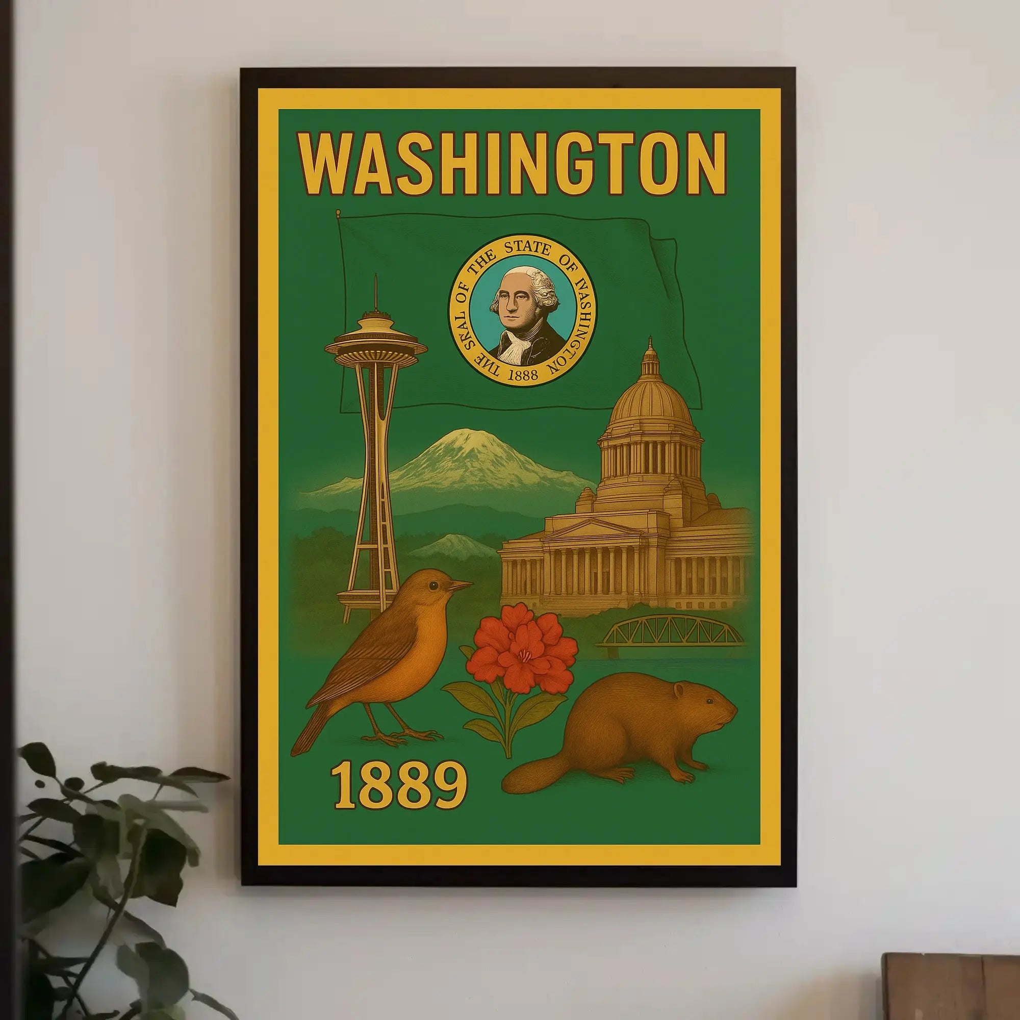 Washington State Vintage Travel Poster PosterGoat