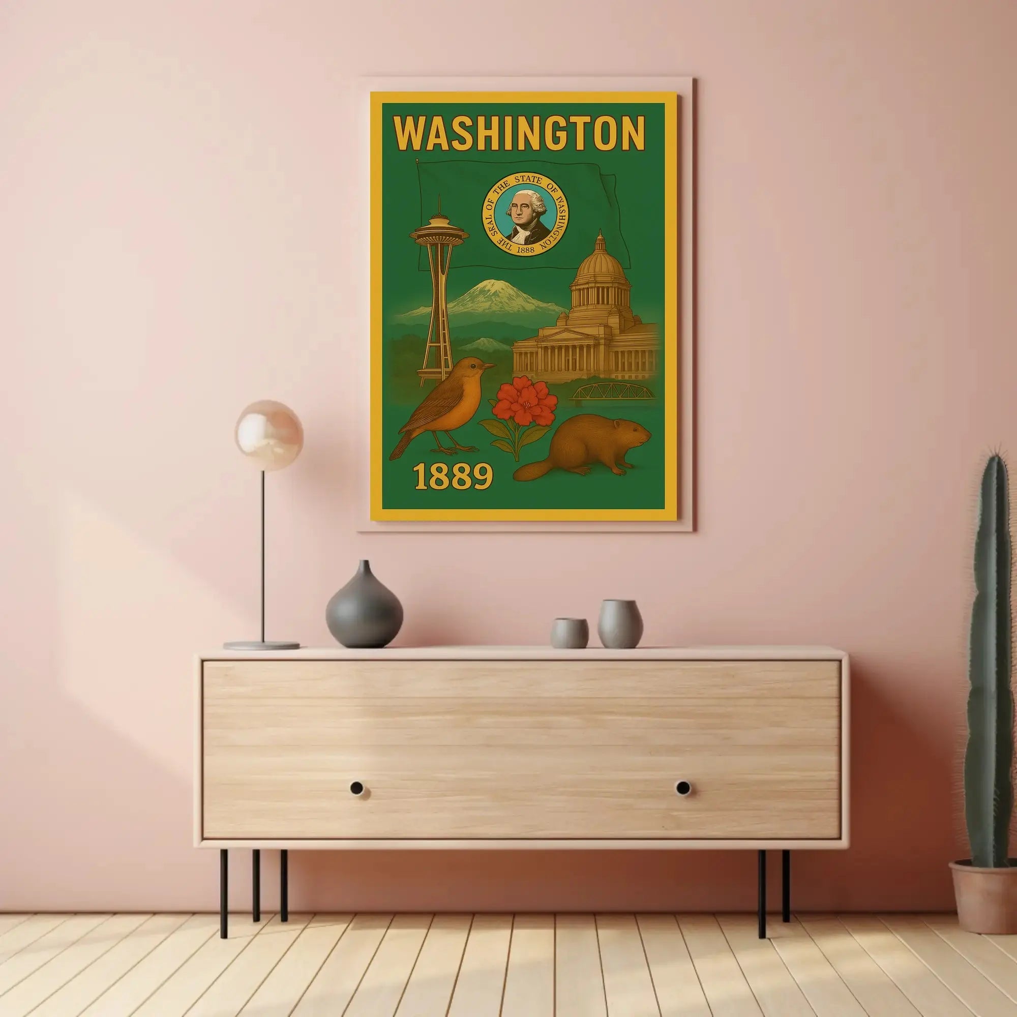 Washington State Vintage Travel Poster PosterGoat