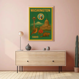 Washington State Vintage Travel Poster PosterGoat