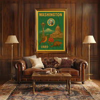 Washington State Vintage Travel Poster PosterGoat