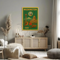 Washington State Vintage Travel Poster PosterGoat
