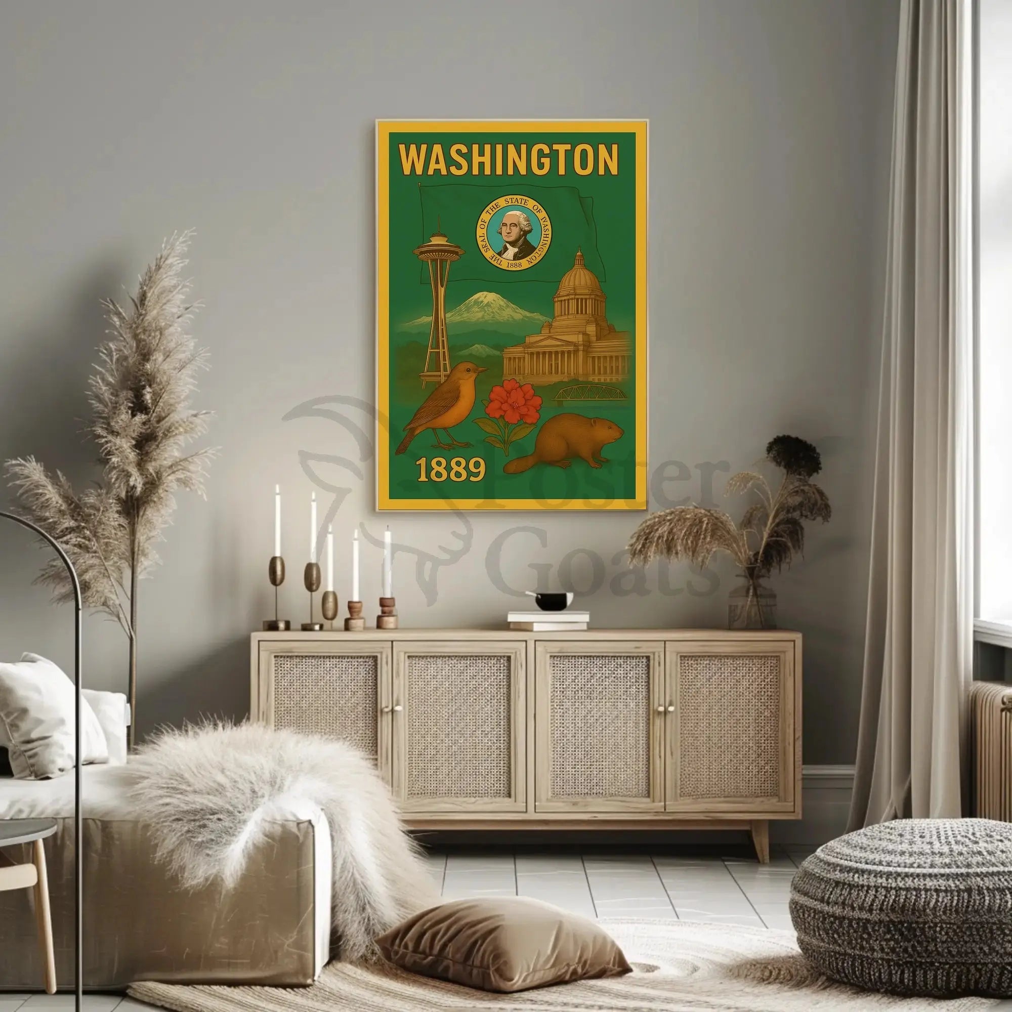 Washington State Vintage Travel Poster PosterGoat