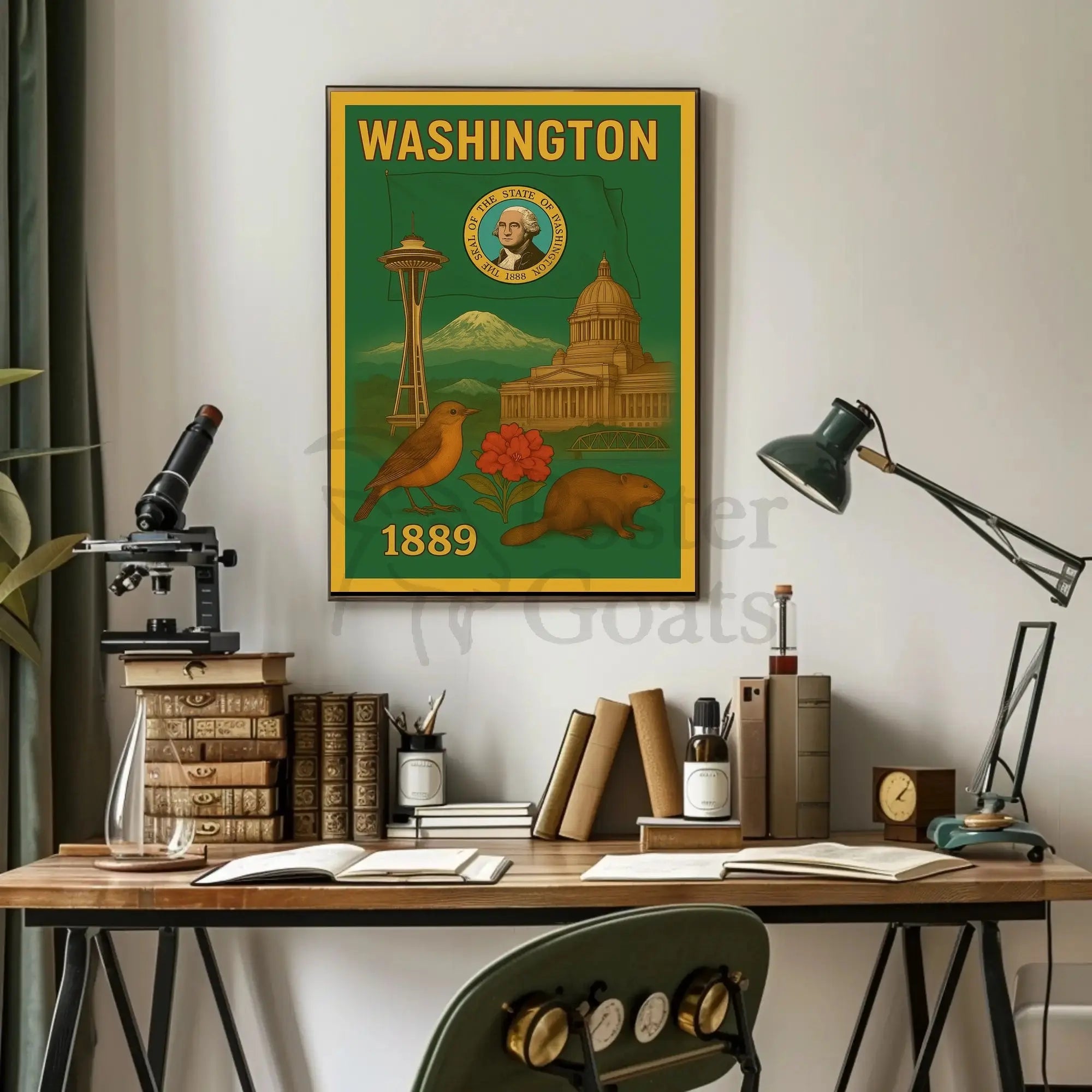 Washington State Vintage Travel Poster PosterGoat