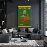 Washington State Vintage Travel Poster PosterGoat