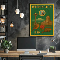 Washington State Vintage Travel Poster PosterGoat