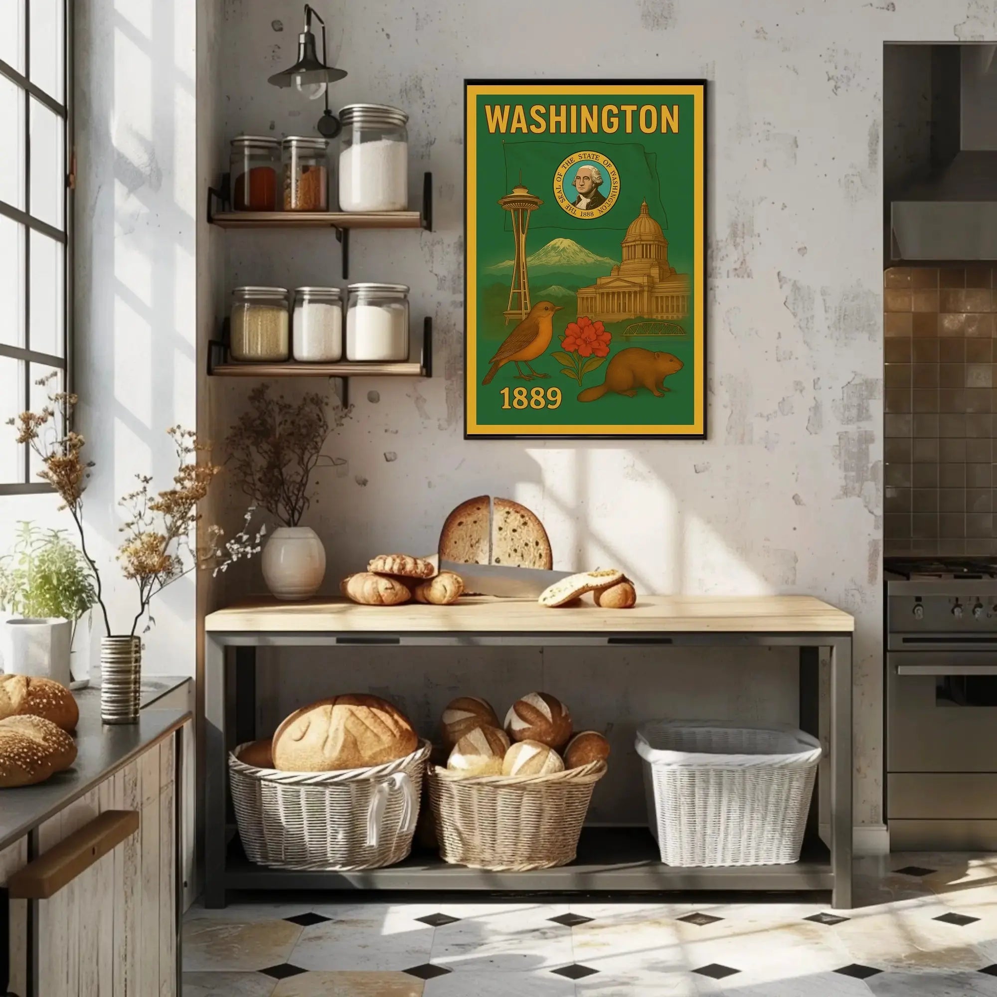 Washington State Vintage Travel Poster PosterGoat