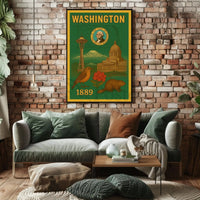Washington State Vintage Travel Poster PosterGoat