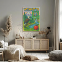 Washington State's Natural Beauty Patriotic Travel Poster PosterGoat